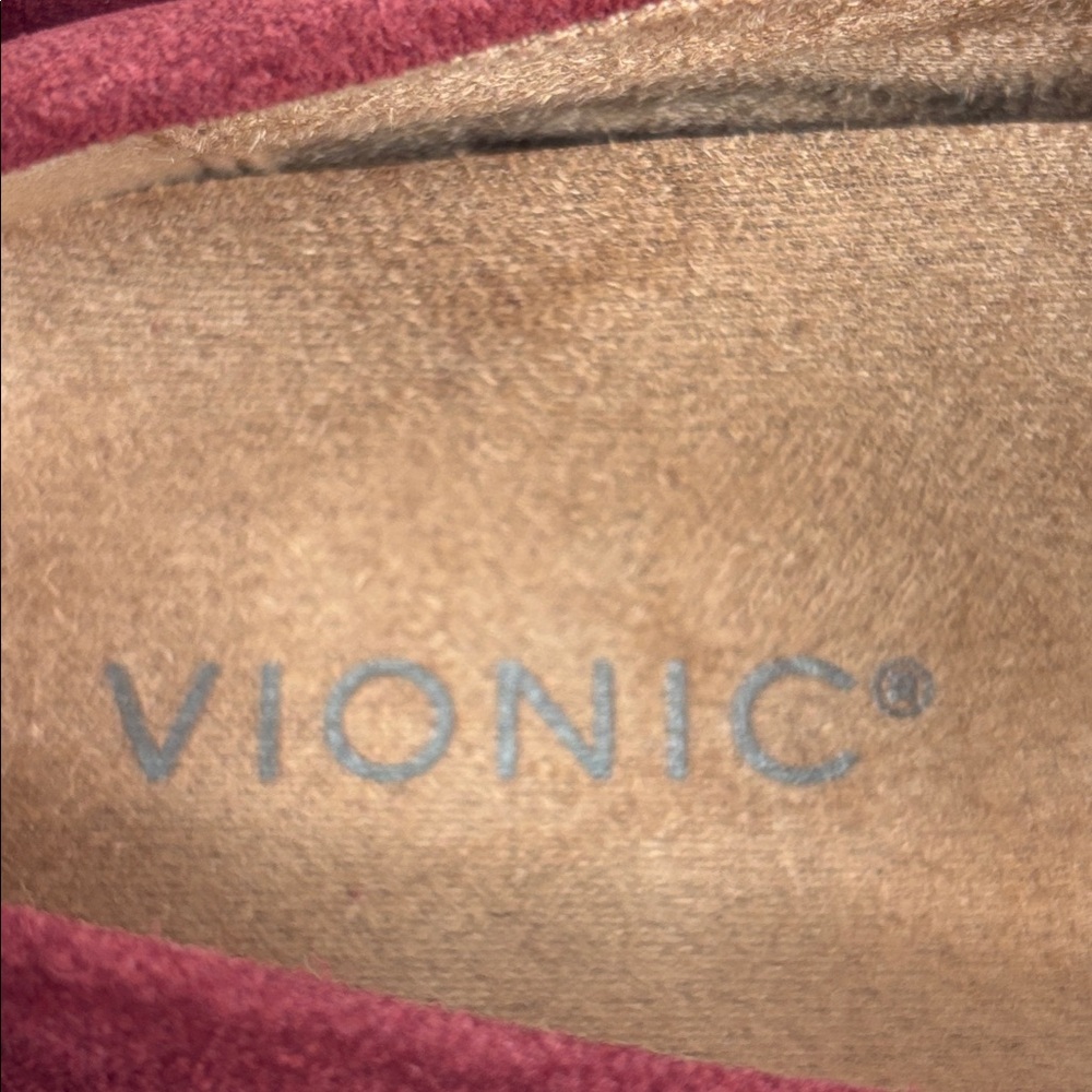NWT Vionic Womens Charm Finley Burgundy Suede Comfort Supportive Loafers Size 8W - Picture 6 of 8